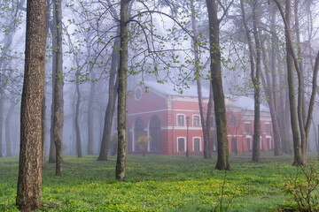 Palace of the Rumyantsevs and Paskevichs. Gomel palace and park ensemble in winter named after Lunacharsky. Gomel. Belarus. Spring in the Gomel park. Museum. Sights of Gomel.