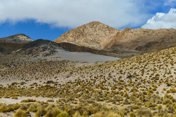 The arid landscape on the road up the altiplano to Antofagasta de la Sierra, Catamarca, Argentina