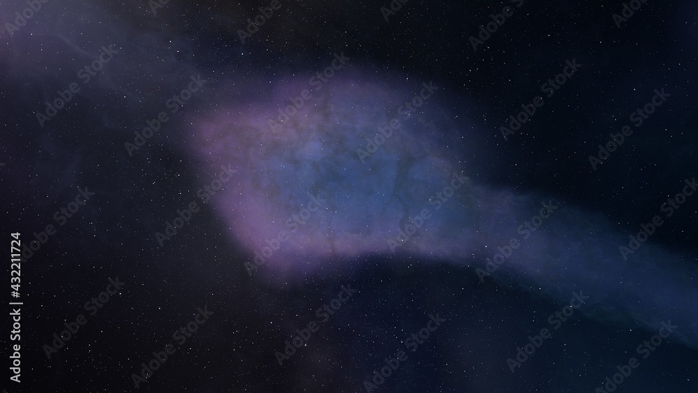 Wall mural nebula gas cloud in deep outer space, abstract colorful background