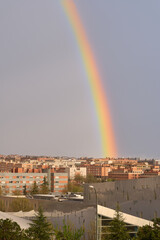 Alcobendas skyline with a wonderful rainbow