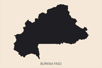 Highly detailed Burkina Faso map with borders isolated on background