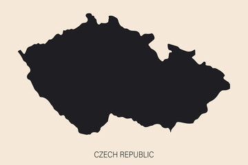 Highly detailed Czechia map with borders isolated on background