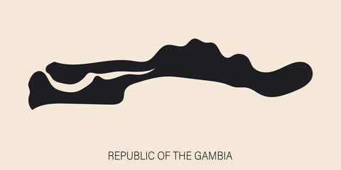 Highly detailed Gambia map with borders isolated on background