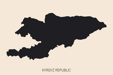 Obraz premium Highly detailed Kyrgyzstan map with borders isolated on background
