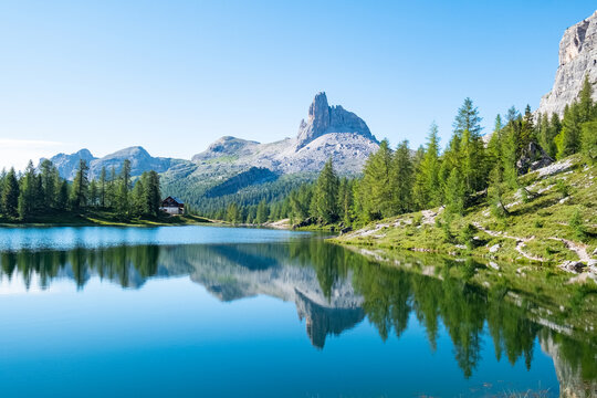 Picture perfect reflection in the Italian Dolomites