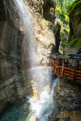Fototapeta premium Rainbow in the Sigmund Thun Gorge in Austria