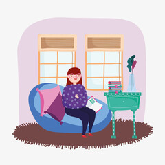 girl reading book