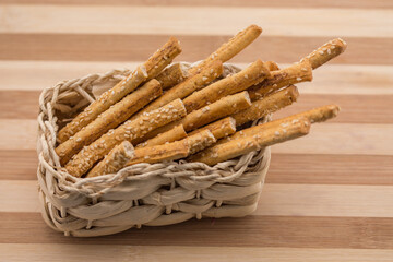 Grissini Breadsticks,  Sesame-Covered Bread Sticks