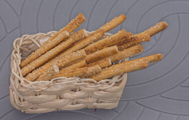 Grissini Breadsticks,  Sesame-Covered Bread Sticks