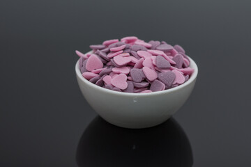 Purple ,Pink Candy Hearts,Colorful sweetss, sprinkle