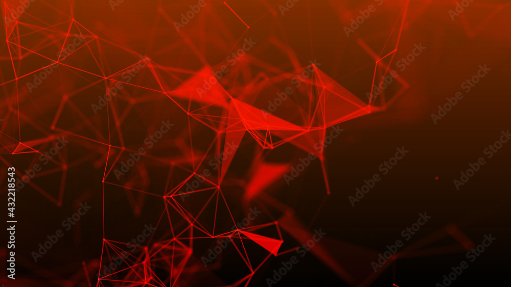 Poster Network connection system.Background with connection dots and lines. Big data vizualization. 3d rendering. 