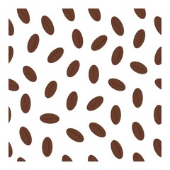 Seamless vector pattern with coffee beans on a white background. Abstract coffee ornament