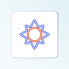 Line Sun icon isolated on white background. Colorful outline concept. Vector