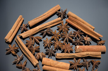 Dried anise and cinnamon