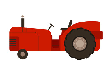 Tractor as Heavy Machinery for Agricultural Work Vector Illustration