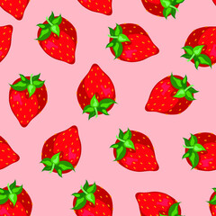 Comical strawberry seamless pattern. Stylish pattern. Strawberry.
