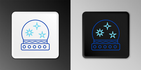Line Magic ball icon isolated on grey background. Crystal ball. Colorful outline concept. Vector
