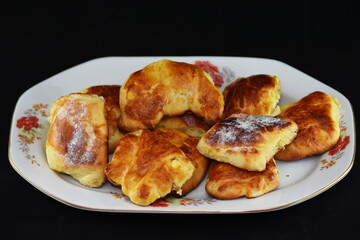 Branzoici,Croissants, Cozonac, Romanian traditional homemade crullers