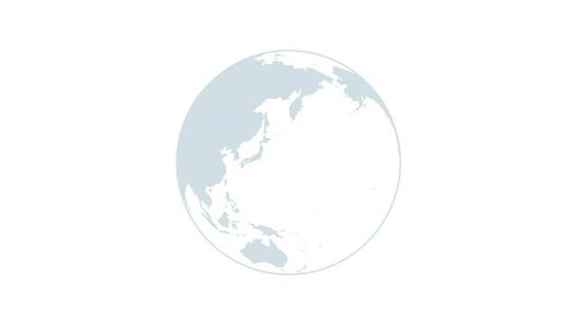 日本中心のグレーのデジタル地球イメージ背景