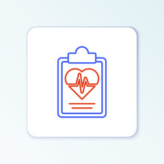Line Health insurance icon isolated on white background. Patient protection. Security, safety, protection, protect concept. Colorful outline concept. Vector