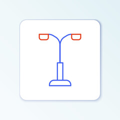 Line Street light system icon isolated on white background. Colorful outline concept. Vector