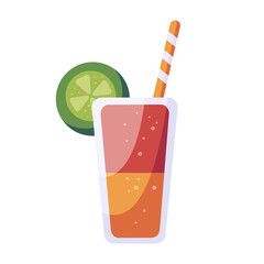 Vector illustration of beach summer cocktail.