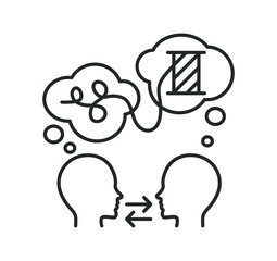 line icon, untangling conversation into a spool