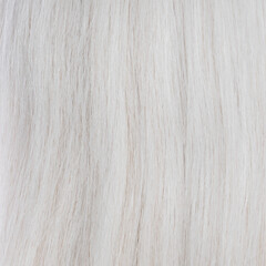 Human hair wig on a mannequin. Back view. Blonde. Straight hair