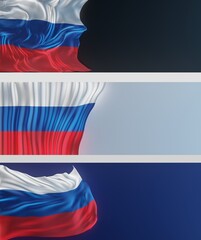 Abstract Russia Flag 3D Render (3D Artwork)