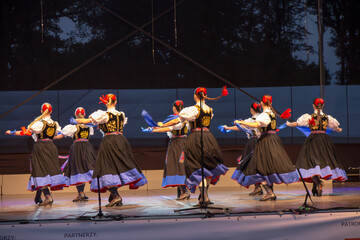 Koszecin, Poland, July 2, 2015: Concert of Song and Dance Ensemble SLASK - obrazy, fototapety, plakaty