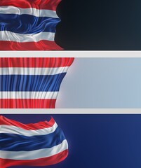 Abstract Thailand Flag 3D Render (3D Artwork)