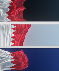 Abstract Bahrain Flag 3D Render (3D Artwork)
