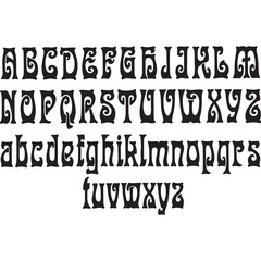 Modern Alphabet Silhouette Vector