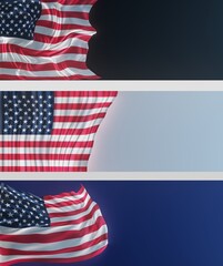 Obraz premium Abstract United States Flag 3D Render (3D Artwork)