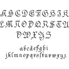 German Capital and Small Letter Silhouette Vector