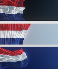 Abstract Netherlands Flag 3D Render (3D Artwork)