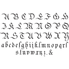 German Capital and Small Letter Silhouette Vector