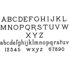 French Style Letters and Numbers Silhouette Vector