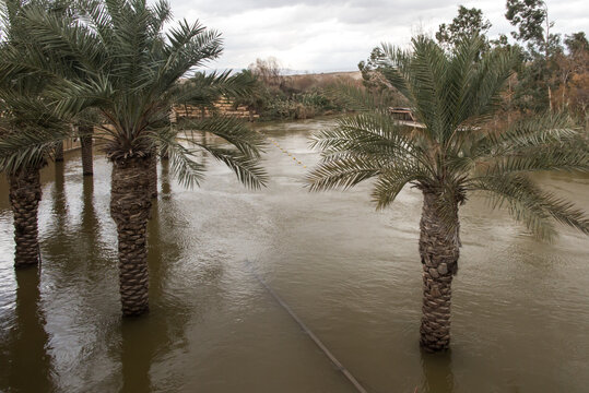 Qasr el Yahud near Jericho, according to tradition it is the place where the Israelites crossed the Jordan River where Jesus was baptized. Israel's border with Jordan