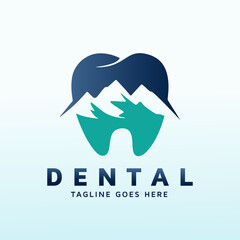 Mountain Dental vector logo design idea and inspiration