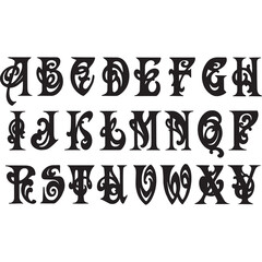 New Art Letters Silhouette Vector