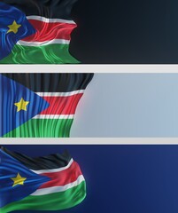 Abstract South Sudan Flag 3D Render (3D Artwork)