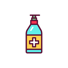 Antiseptic product color line icon. Isolated vector element.