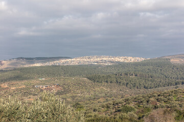 Fototapeta na wymiar view of the surrounding area from Mount Tabor, that is from the Transfiguration of the Lord