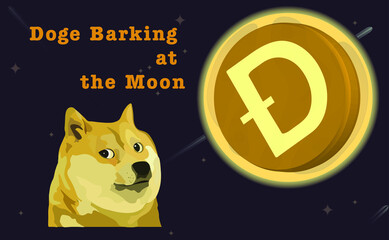 Doge barking at the Moon