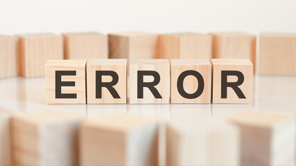 word error written on wood block, concept