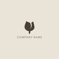 Simple, elegant, minimalistic, stylized tulip symbol or logo, consisting of one element. Made with a spot.
