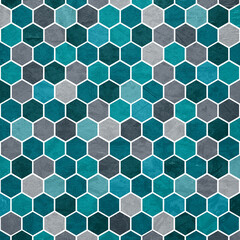 Hexagonal Textured Pattern Shades of Blue