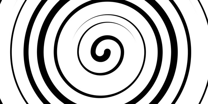 Swirl hypnotic black and white spiral. Monochrome abstract background. Vector flat geometric illustration.Template design for banner, website, template, leaflet, brochure, poster © Alla