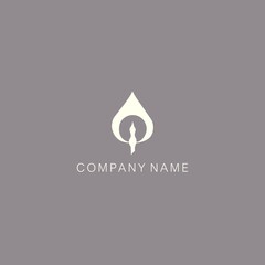 Simple minimalistic stylized flower bud or blob symbol or logo, consisting of one element. Made with a solid spot
